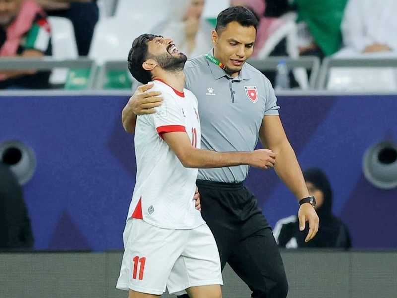 إصابة يزن النعيمات بالرباط الصليبي خلال مواجهة الأردن مع العراق