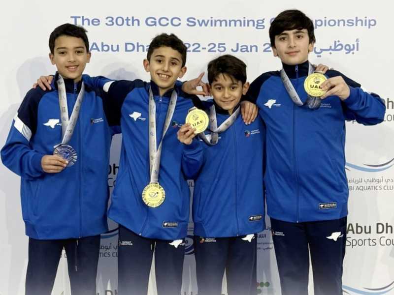 الكويت تحصد 30 ميداليه في البطوله الخليجيه للسباحه بالامارات