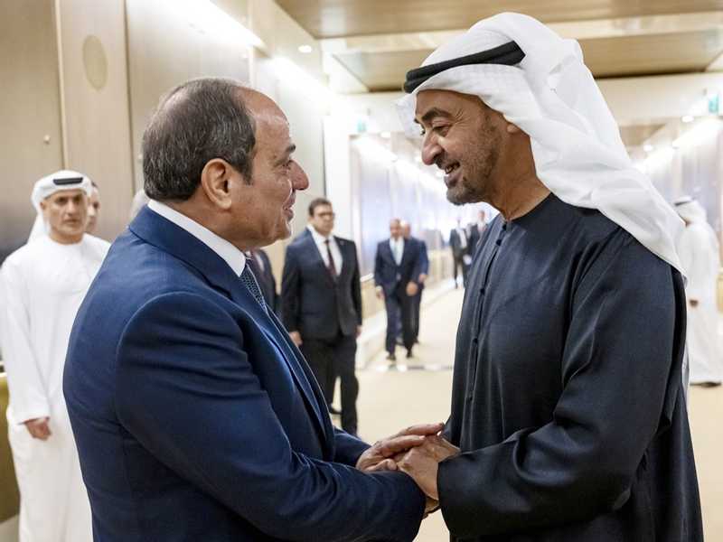 الرئيسان الاماراتي والمصري يؤكدان اهميه تعزيز السلام في المنطقه