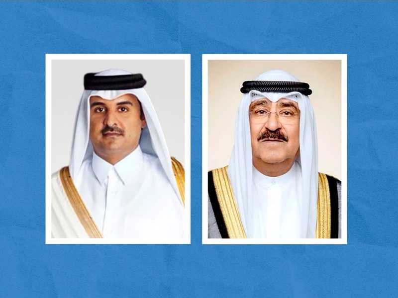 سمو الامير يتلقي اتصالا من امير قطر في اعقاب الهجوم الايراني الاثم