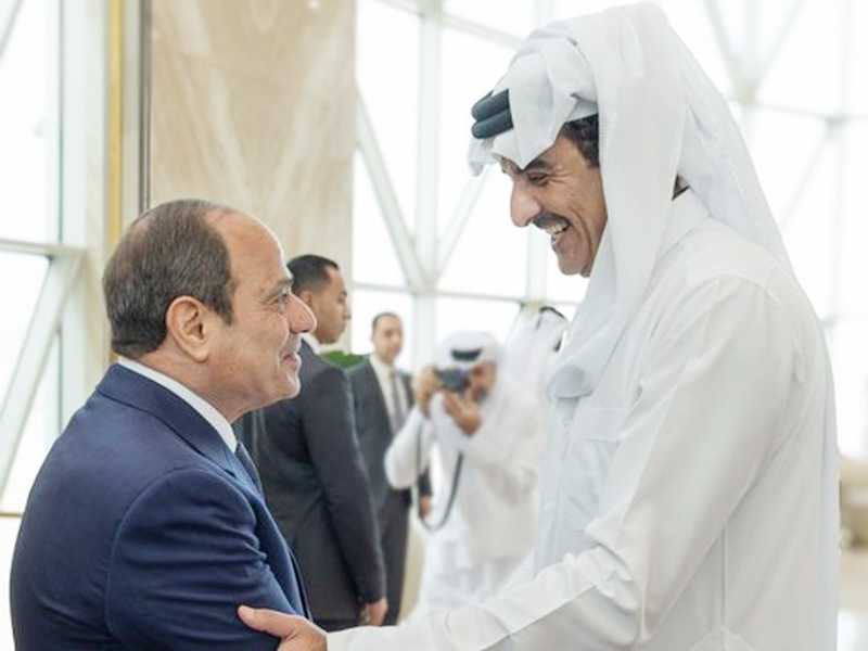 السيسي وامير قطر يؤكدان رفضهما لاي اعمال عسكريه توسع دائره الصراع