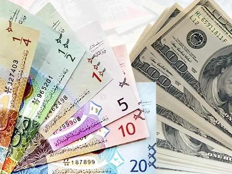 الدولار الامريكي يستقر عند مستوي 0.306 دينار واليورو ينخفض الي 0.355
