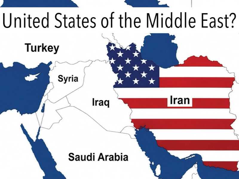ترامب ينشر صوره لخريطه ايران مظلله بالعلم الامريكي