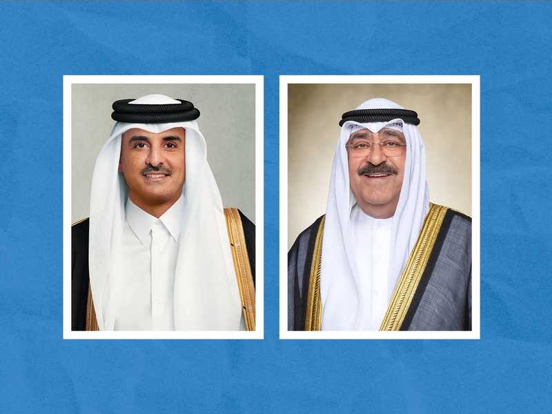 سمو الامير يجري اتصالا هاتفيا بامير قطر