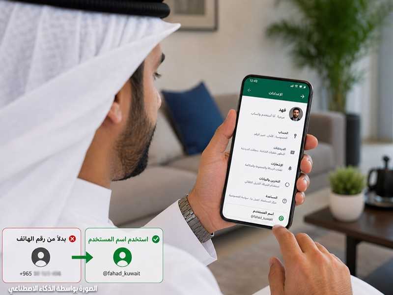 واتساب تطلق ميزه «اسم المستخدم» للتواصل دون مشاركه ارقام الهاتف