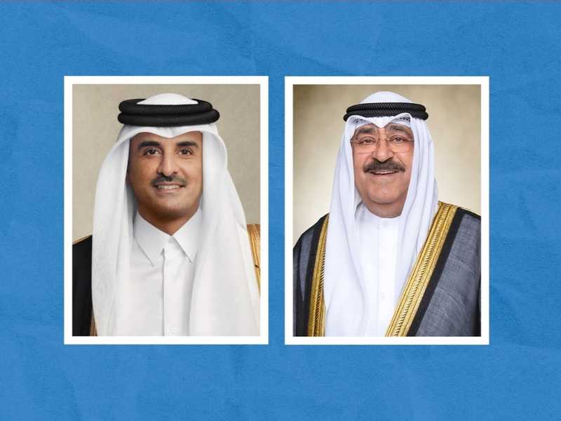 سمو الامير يهنئ امير قطر بمناسبه الذكري الثالثه عشره لتوليه مقاليد الحكم