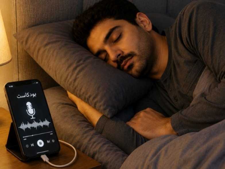 النوم علي صوت تلفاز او بودكاست.. عاده اضرارها كبيره