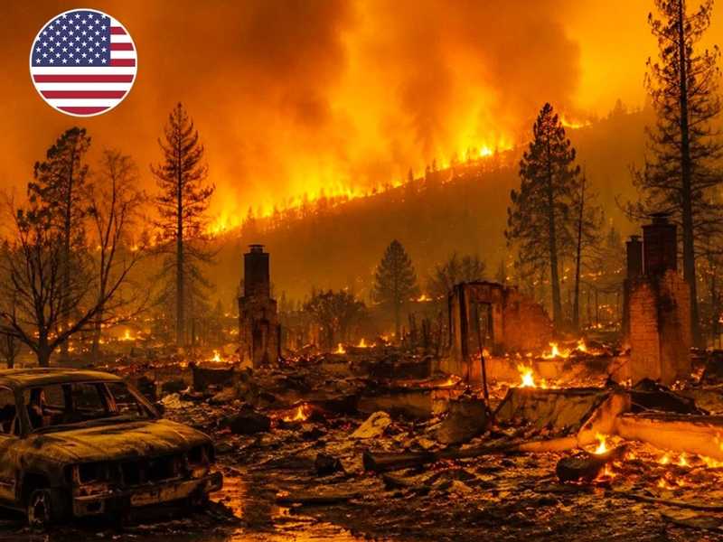 حرائق الغابات في واشنطن تدمر 700 مبني وتجلي 46 الف شخص