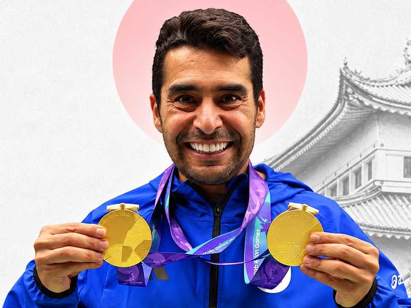 البطل خالد المضف يحصد ذهبيه رمايه التراب في «الاسياد»